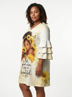 "Jua" Stacked Ruffle Sleeve Dress