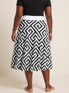 "Zamu" Twirl Skirt — cropped back view on model