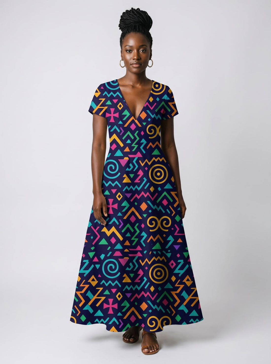 "Ubuntu" Short Sleeve Maxi Dress