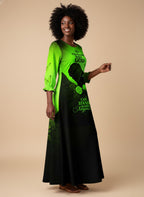 "Selah" Green Long Sleeve Maxi Dress