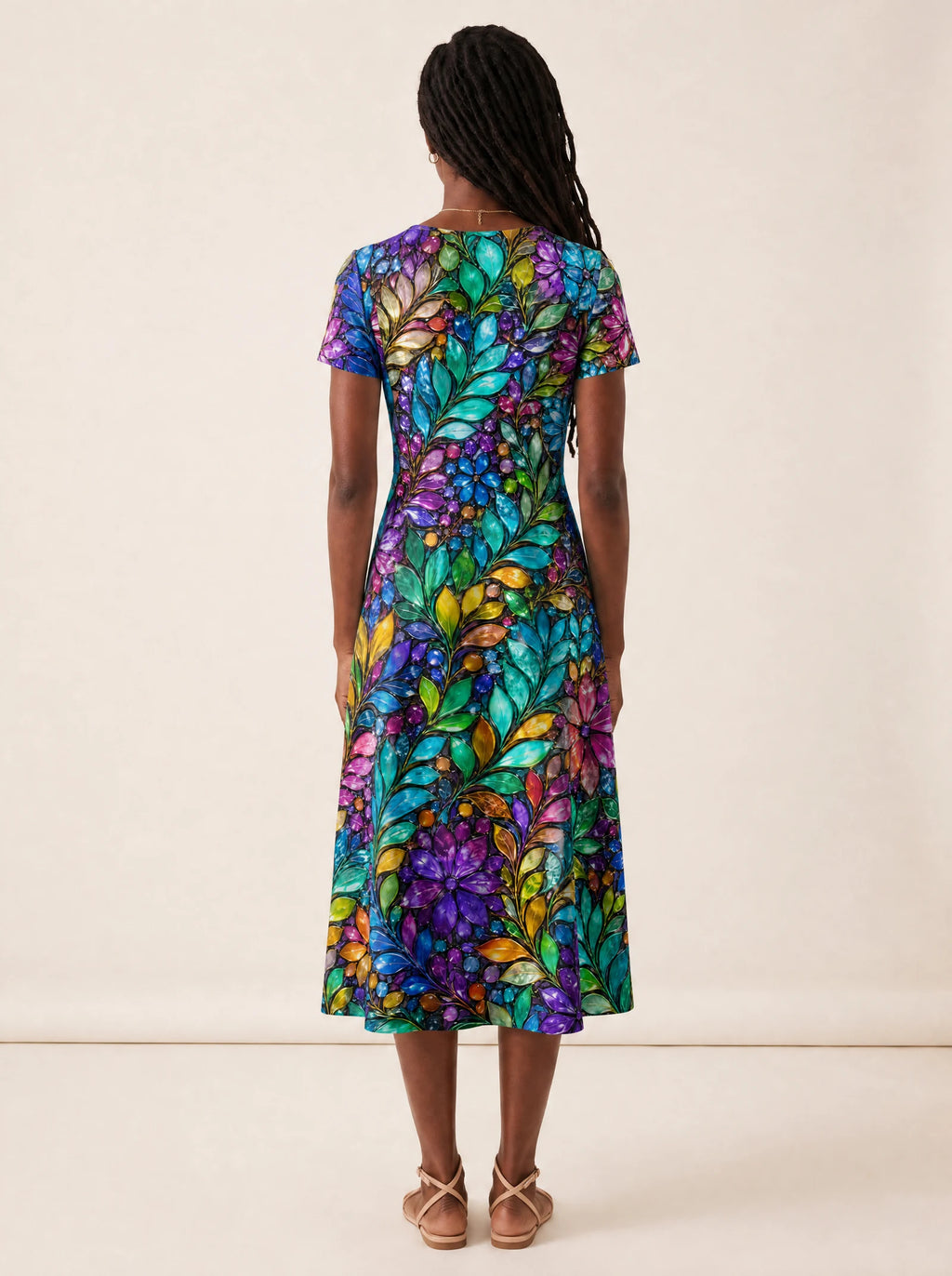 "Upinde" V Neck Midi Dress