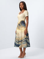 "Wimbi" Sweetheart Midi Dress