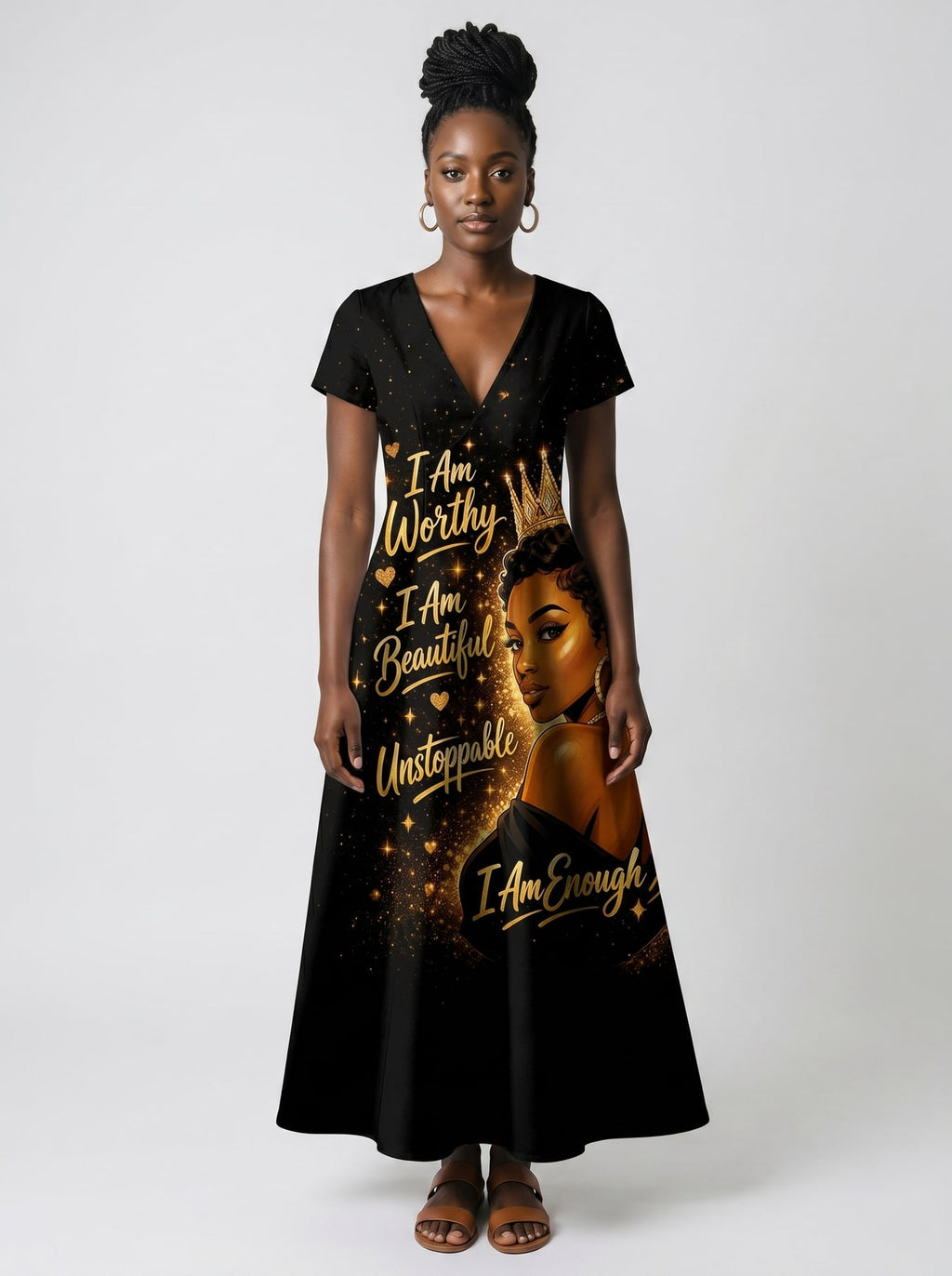 "Tunu" Short Sleeve Maxi Dress