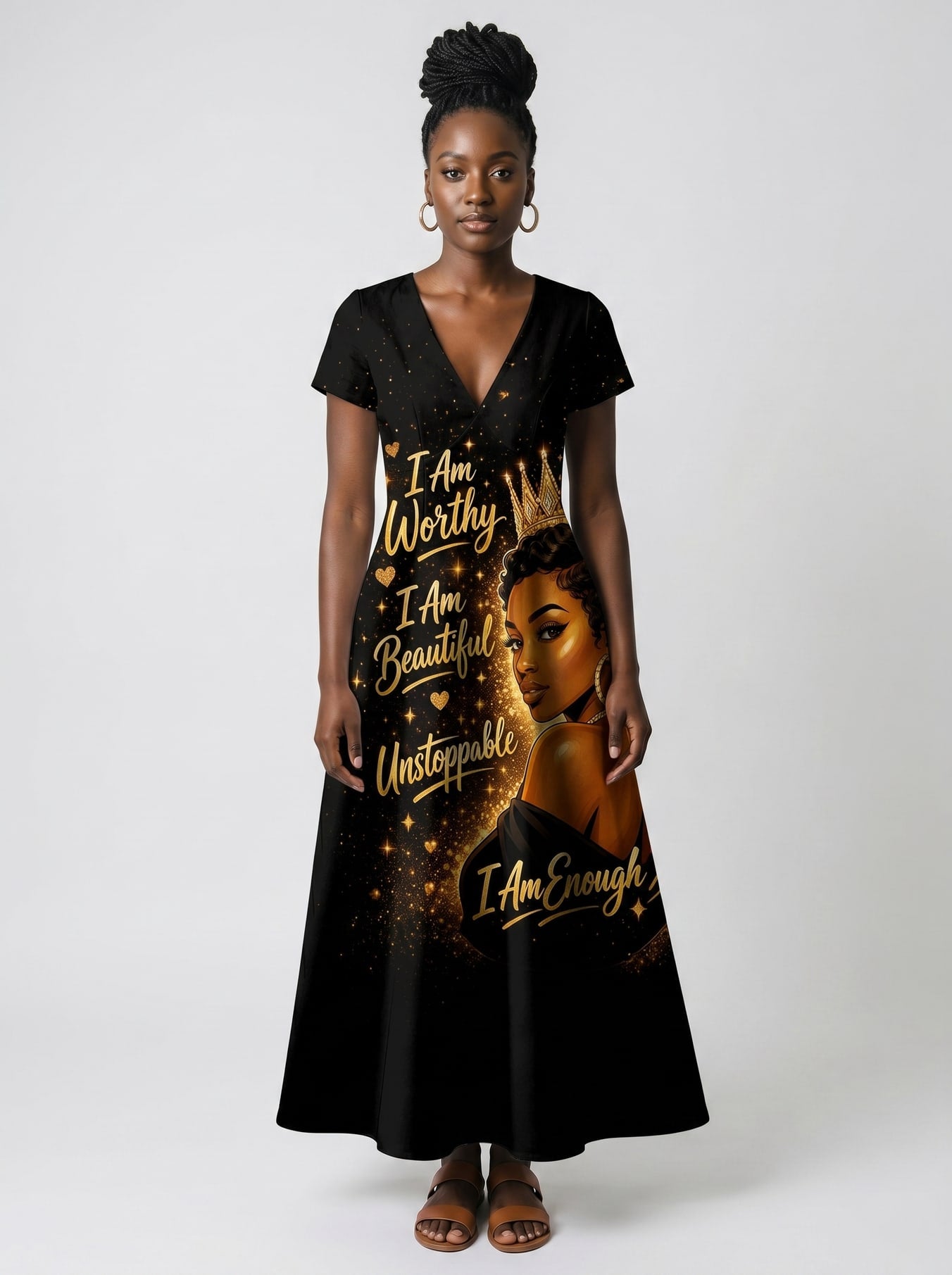 "Tunu" Short Sleeve Maxi Dress