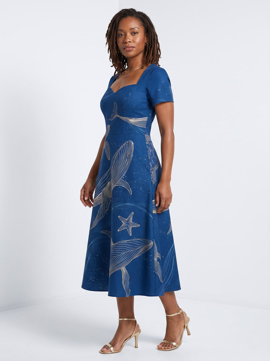 "Pwani" Sweetheart Midi Dress
