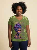 Green Orchid V-Neck T-Shirt