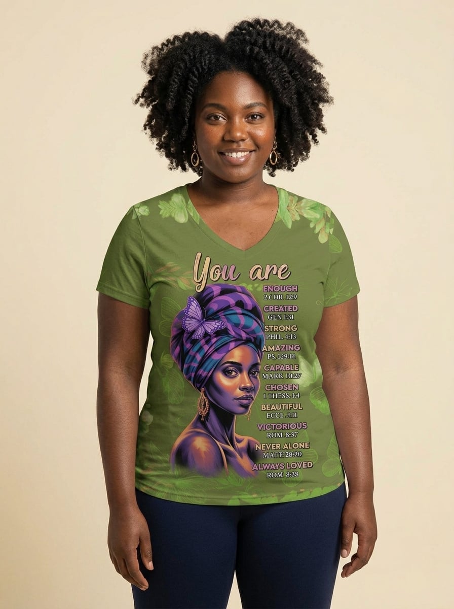 Green Orchid V-Neck T-Shirt