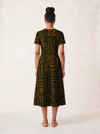 "Lamu" V Neck Midi Dress Promo