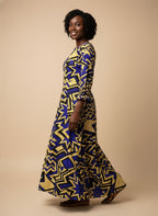 Royal Blue Sheba Long Sleeve Maxi Dress