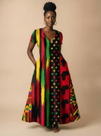 "Watu" Short Sleeve Maxi Dress