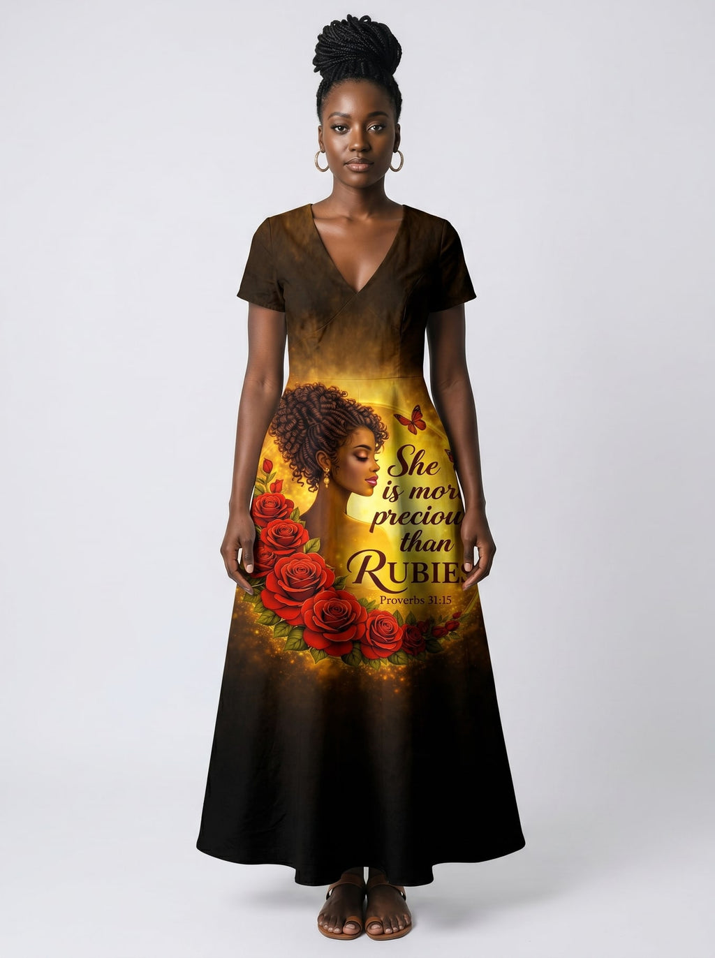 "Thamani" Short Sleeve Maxi Dress