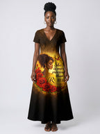 "Thamani" Short Sleeve Maxi Dress