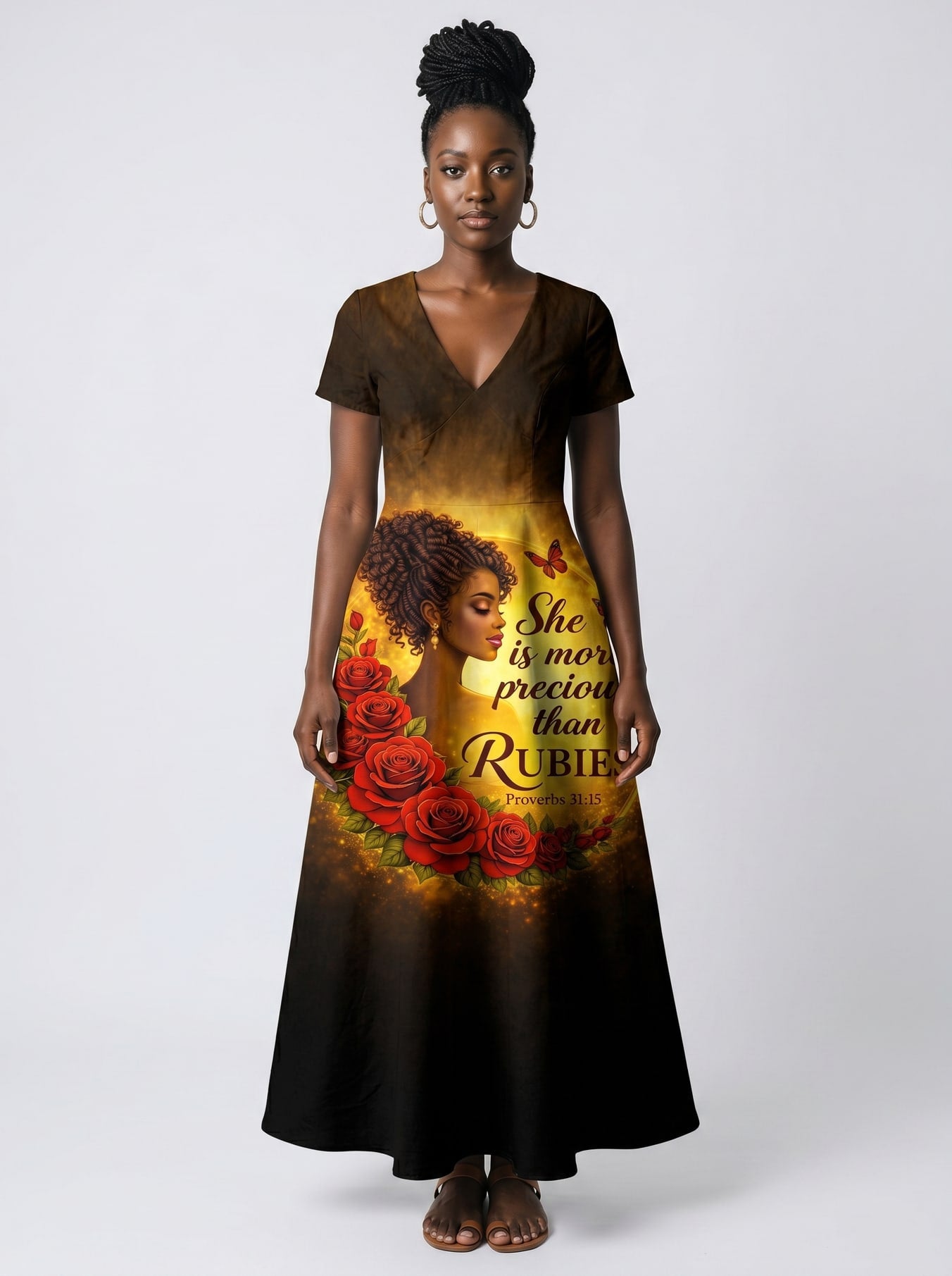 "Thamani" Short Sleeve Maxi Dress