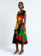 "Furaha" Sweetheart Midi Dress