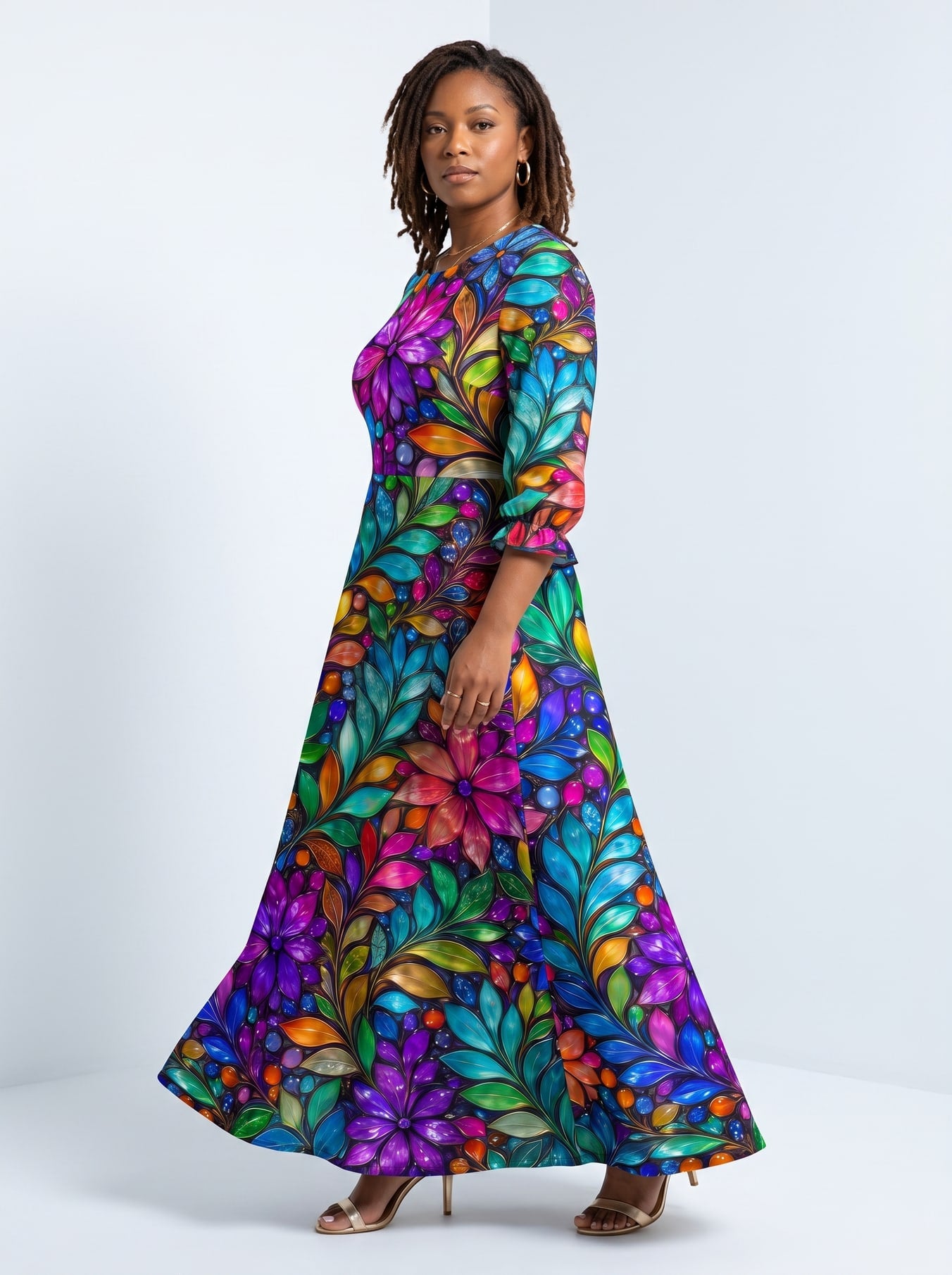 "Upinde" Long Sleeve Maxi Dress