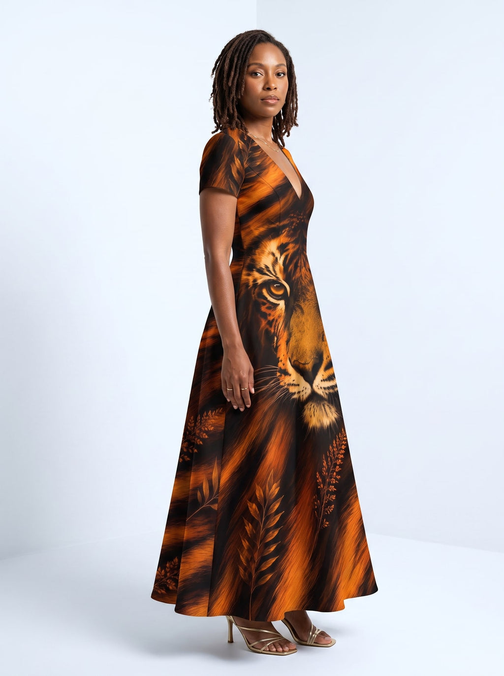 "Moto" Short Sleeve Maxi Dress