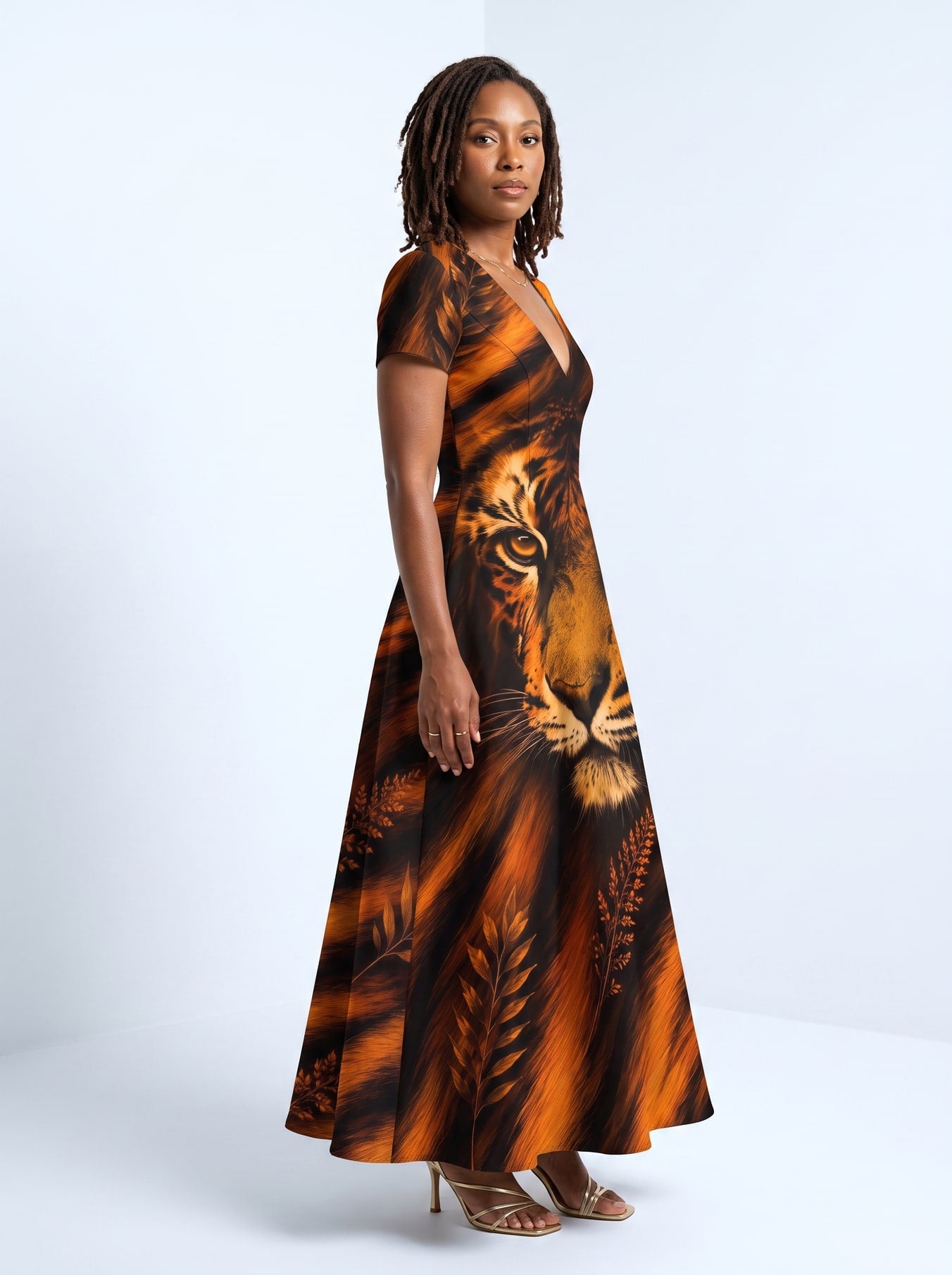 "Moto" Short Sleeve Maxi Dress