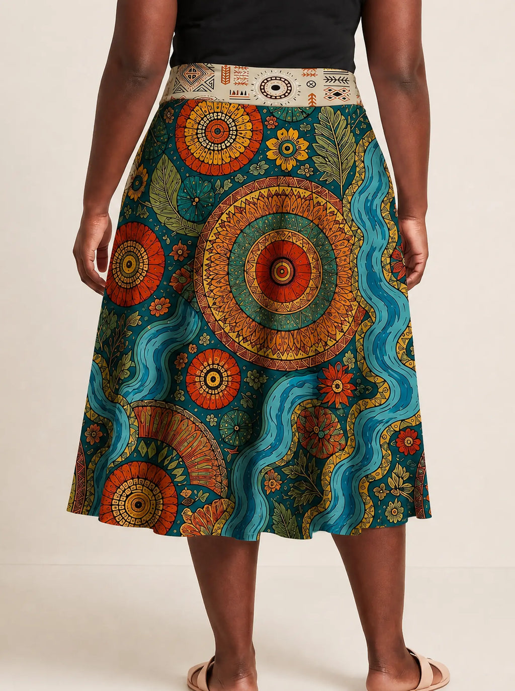 "Mto" Twirl Skirt — cropped back view on model