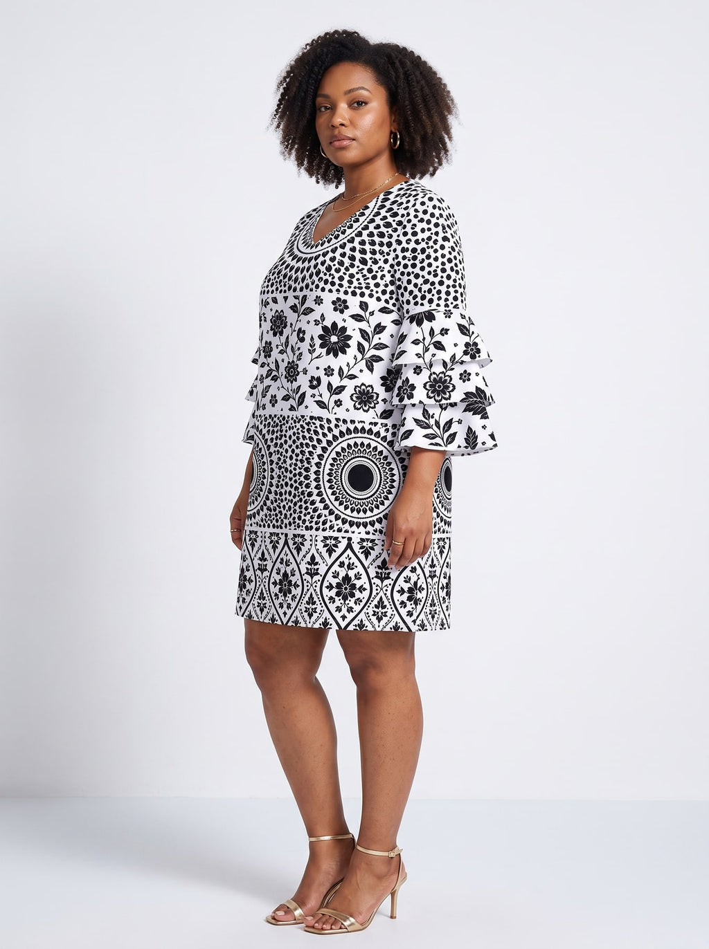 "Mwanga" Stacked Ruffle Sleeve Dress Promo