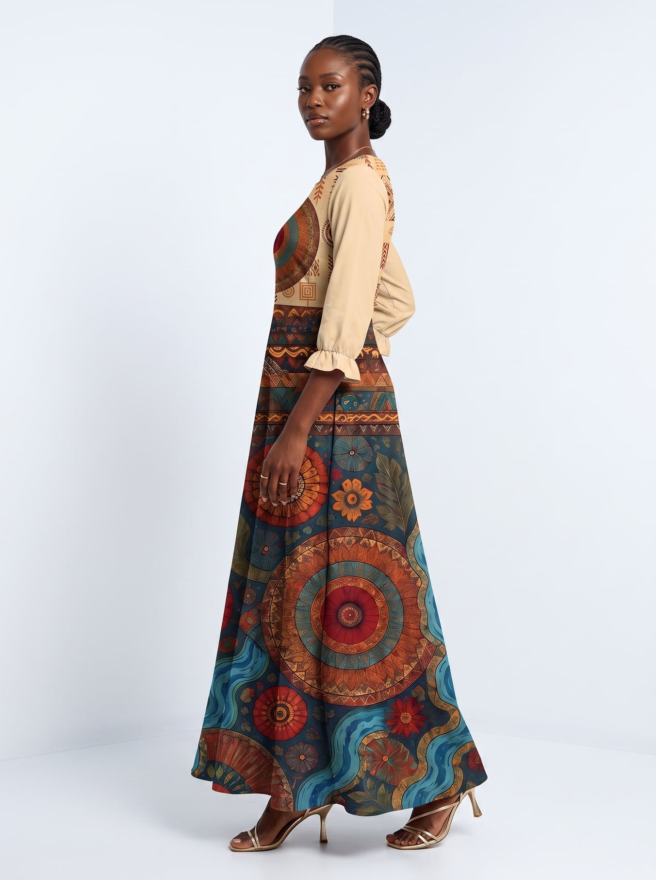 "Mto" Long Sleeve Maxi Dress