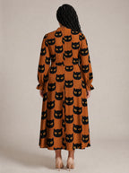 "Paka" Halloween Long Puff Sleeve Dress — back view on model