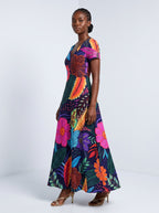 "Bustani" Short Sleeve Maxi Dress