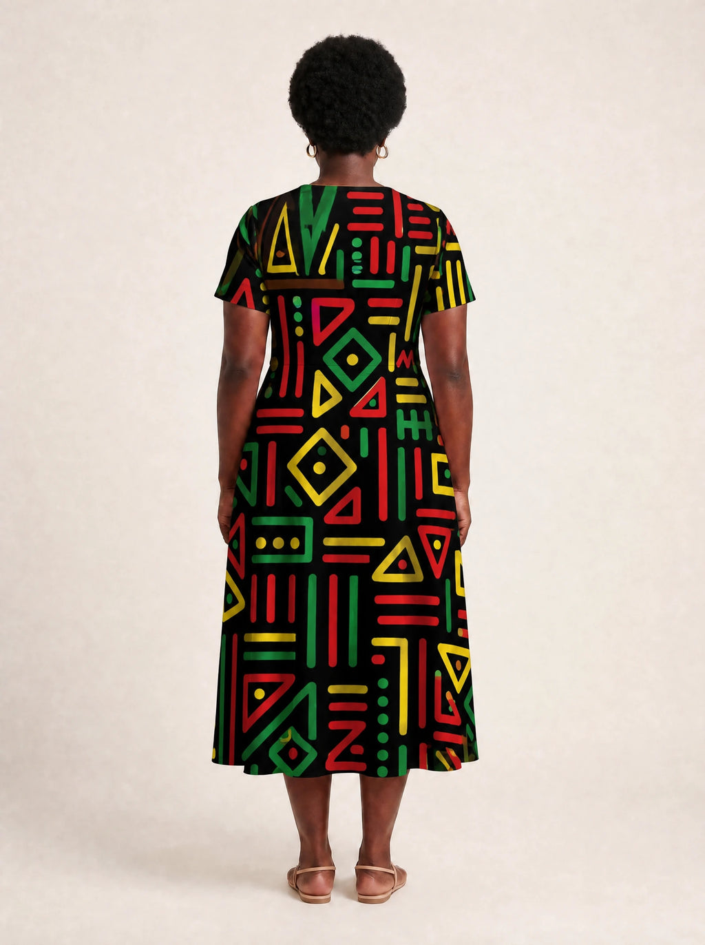 "Nairobi" V Neck Midi Dress