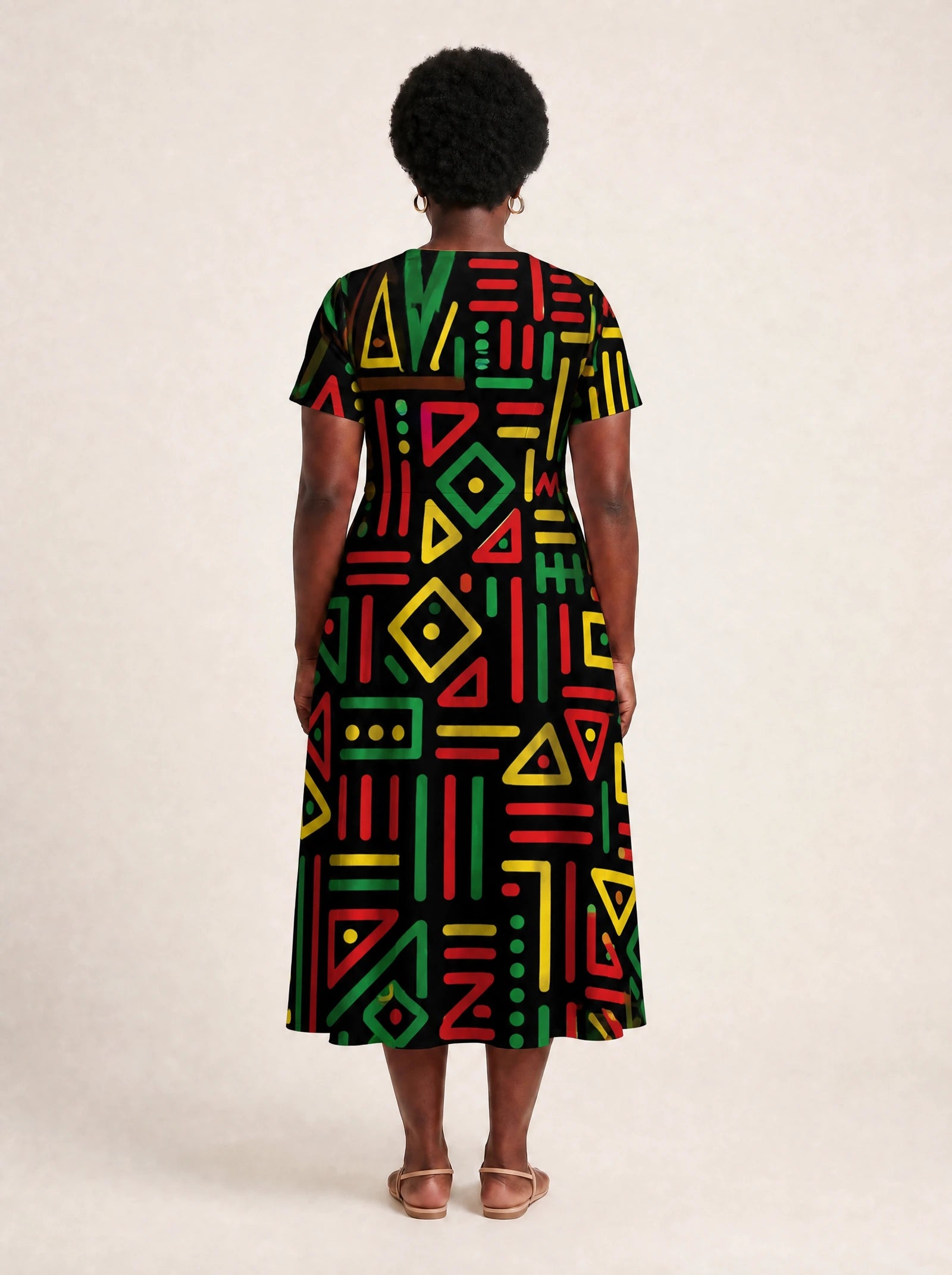 "Nairobi" V Neck Midi Dress