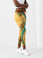 "August Queen Best Life" Leggings — side view on model