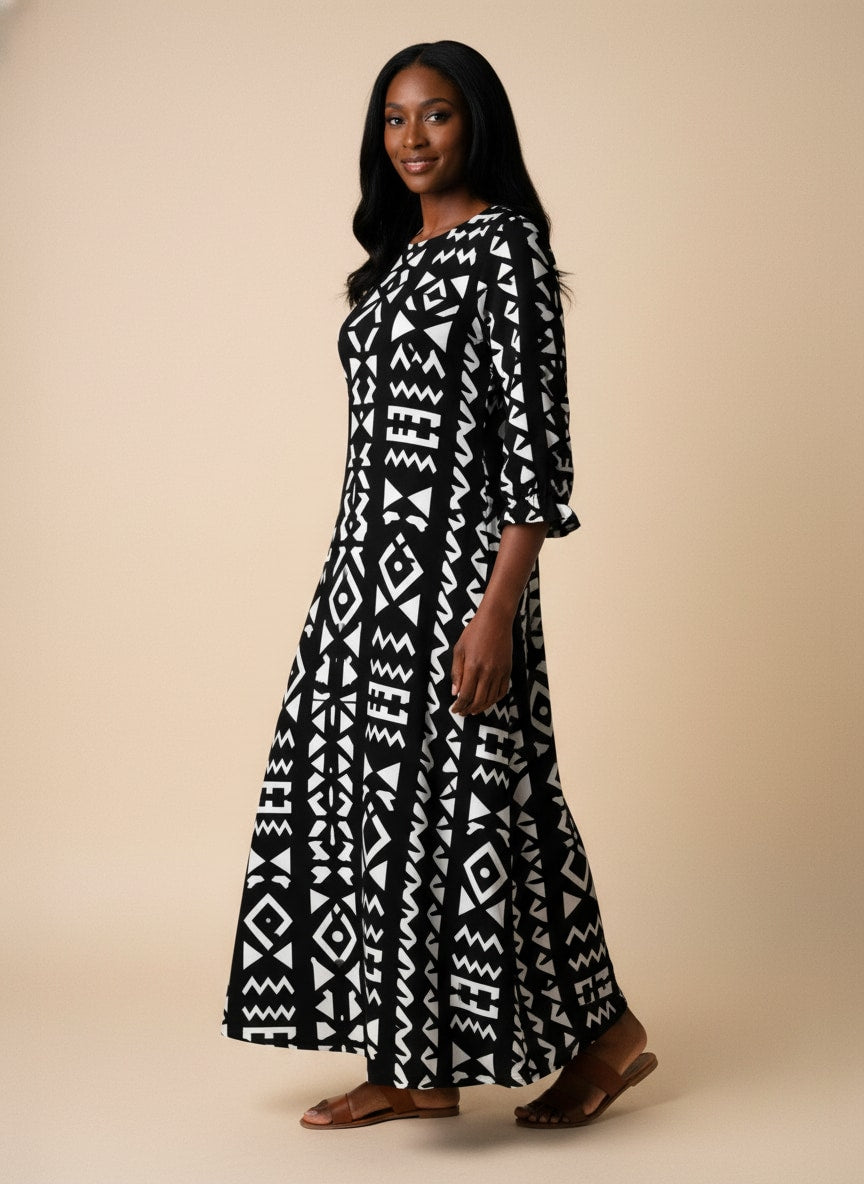 "Kuba" Long Sleeve Maxi Dress