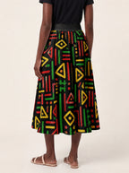 "Nairobi" Twirl Skirt — cropped back view on model