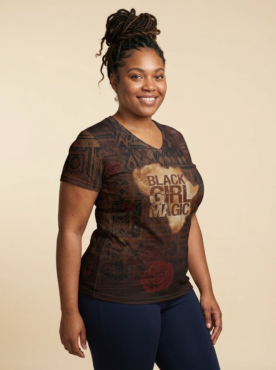 Black Girl Magic V-Neck T-Shirt