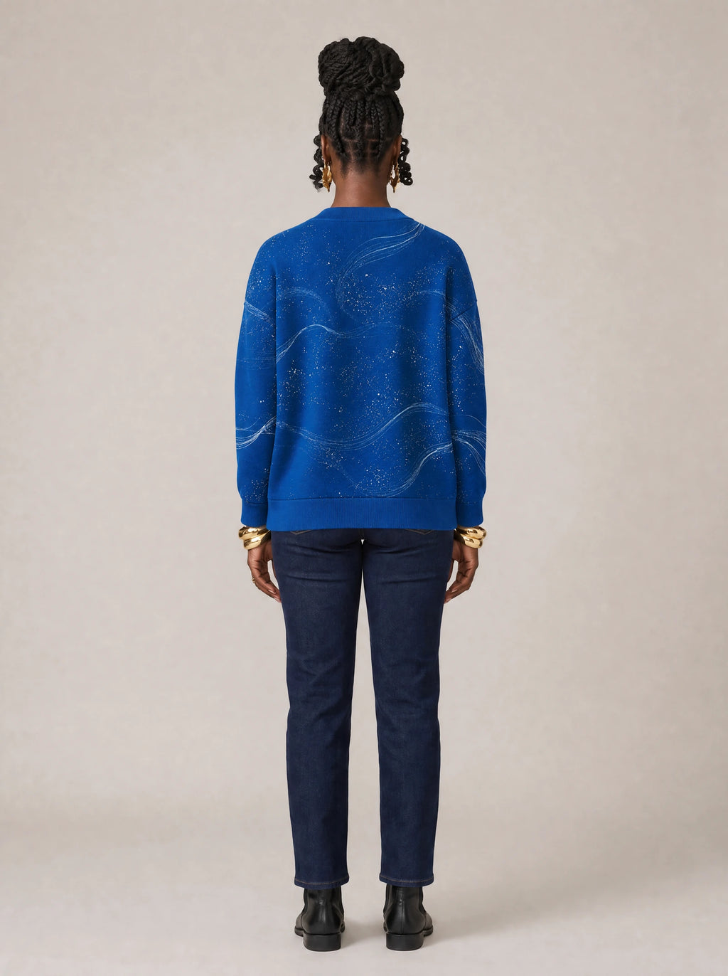 "Pwani" Cardigan — back view on model