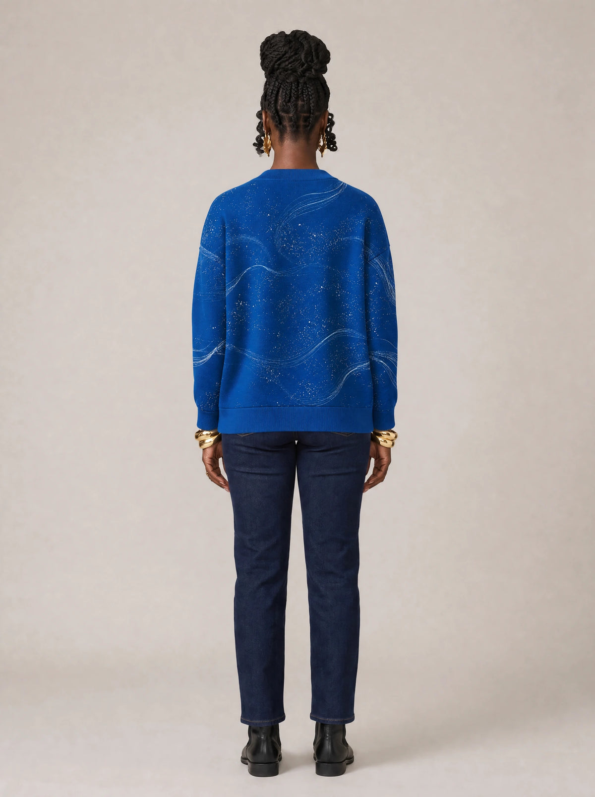 "Pwani" Cardigan — back view on model