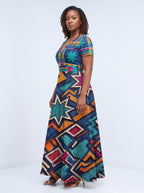 "Nuru" Short Sleeve Maxi Dress