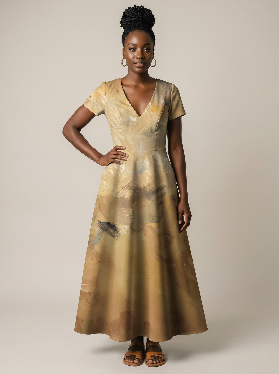 Faith Sunflower Short Sleeve Maxi Dress