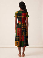 "Kumbuka" V Neck Midi Dress