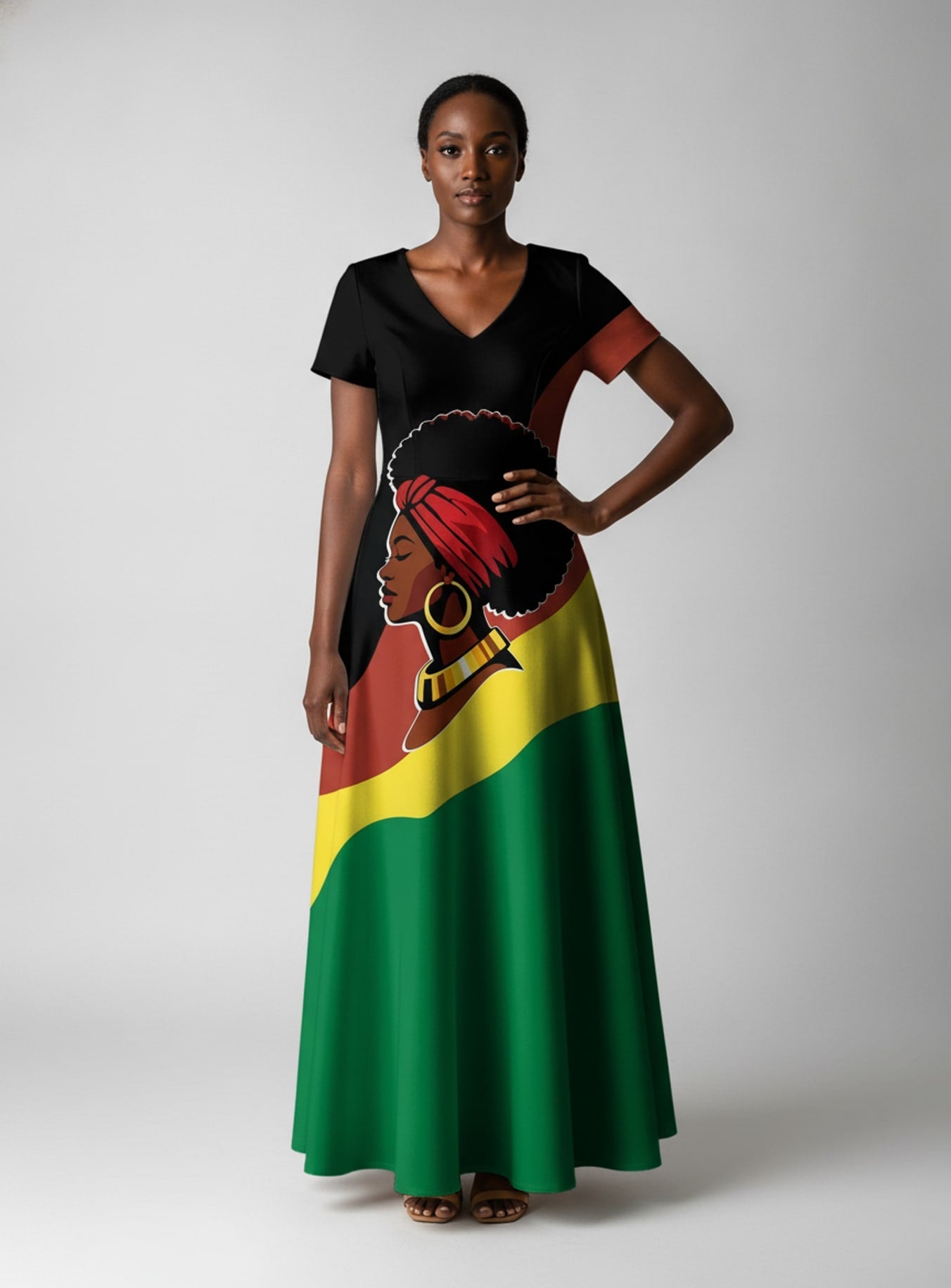 Black History Short Sleeve Maxi Dress
