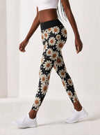 "Cheka" Halloween Leggings — side view on model, walking