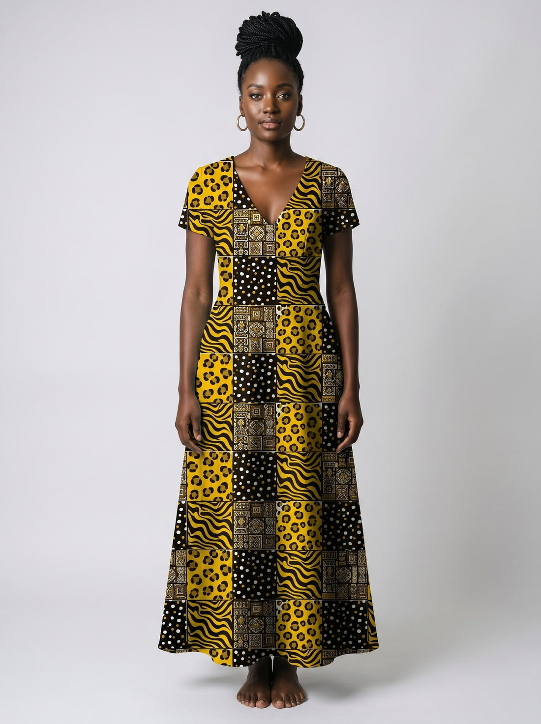 "Chui" Short Sleeve Maxi Dress