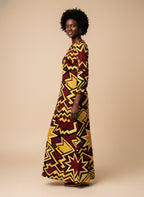 Burgundy Sheba Long Sleeve Maxi Dress