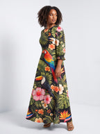 "Kasuku" Long Sleeve Maxi Dress