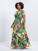 "Peponi" Short Sleeve Maxi Dress