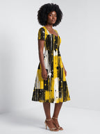 "Mvua" Sweetheart Midi Dress