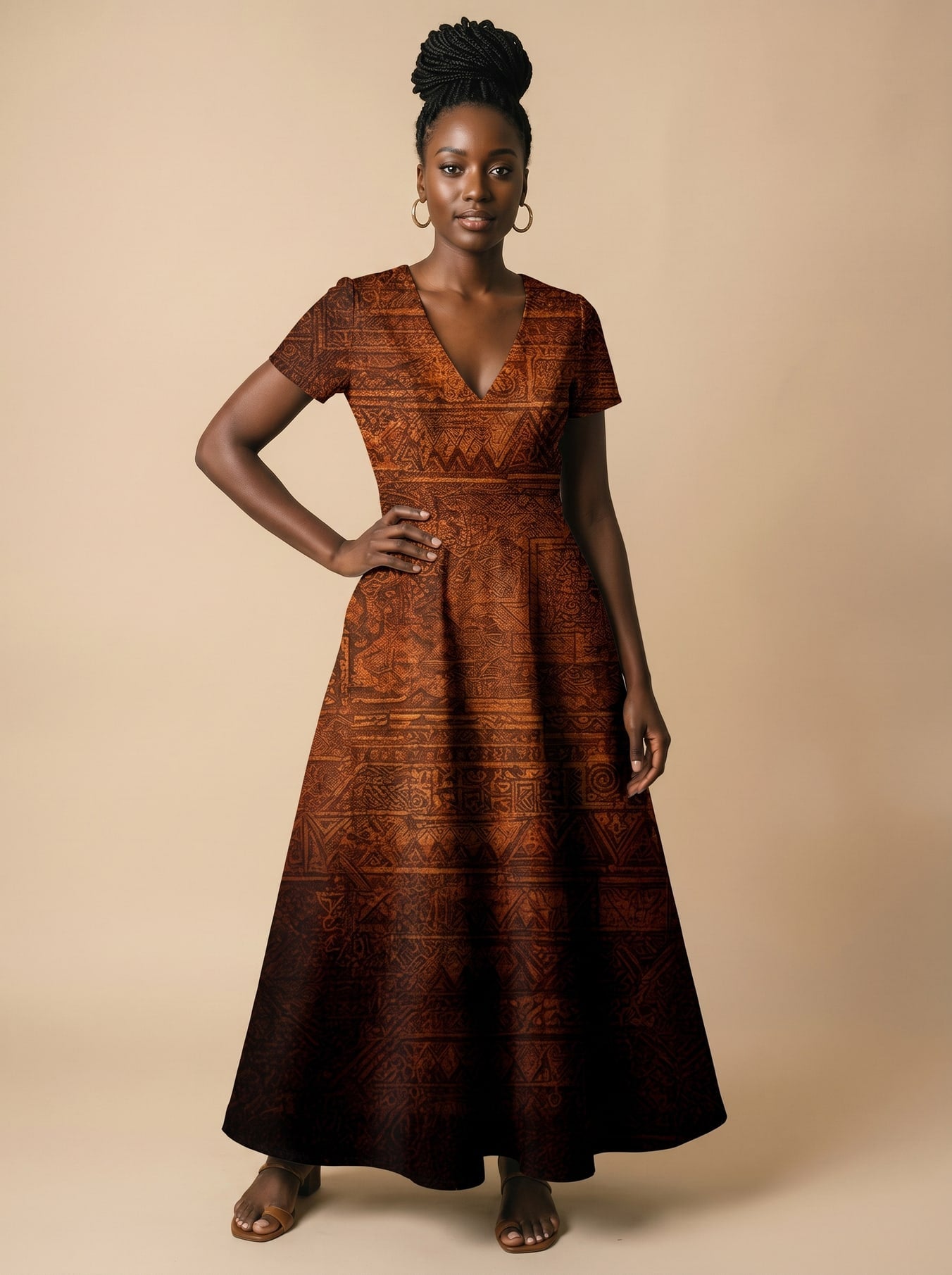 Black Girl Magic Short Sleeve Maxi Dress