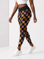 "Kimondo" Halloween Leggings — side view on model, walking