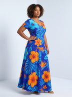 "Maua" Short Sleeve Maxi Dress