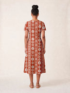 "Oshun Kijani" V Neck Midi Dress Promo