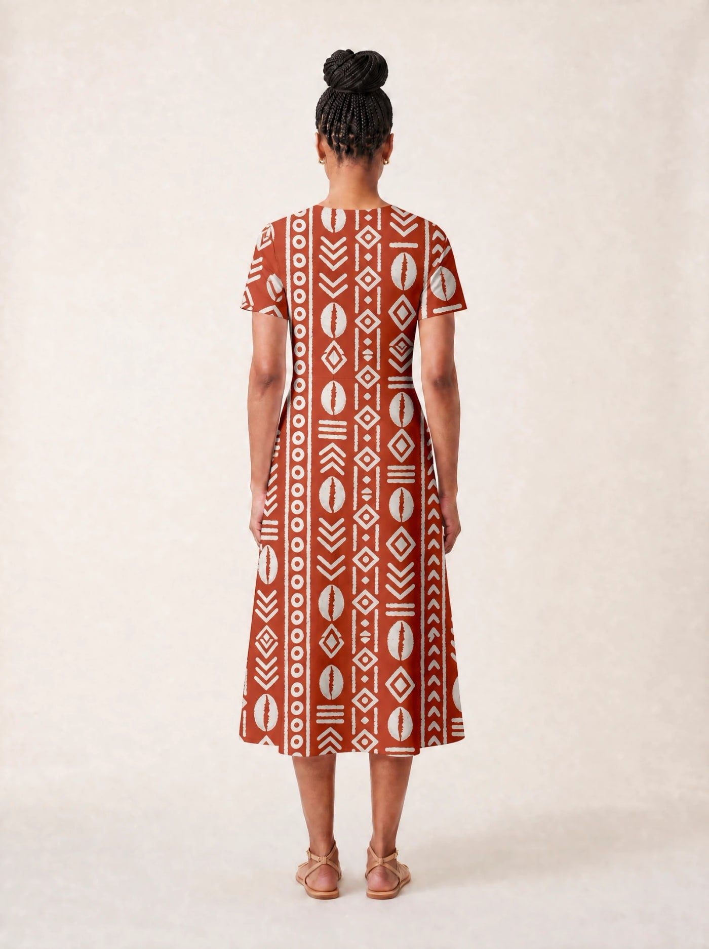 "Oshun Kijani" V Neck Midi Dress Promo