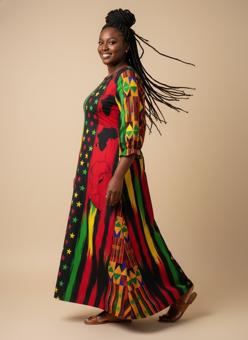 "Watu" Long Sleeve Maxi Dress